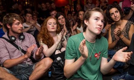 Young people clapping