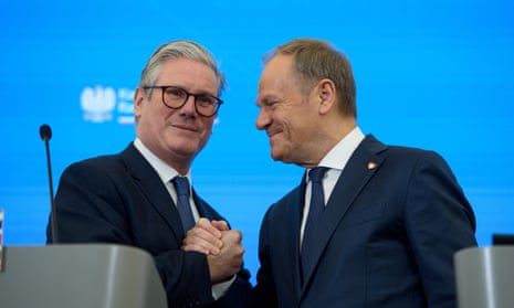 UK prime minister Keir Starmer and Poland’s prime minister Donald Tusk pictured at a press conference in Warsaw last month.
