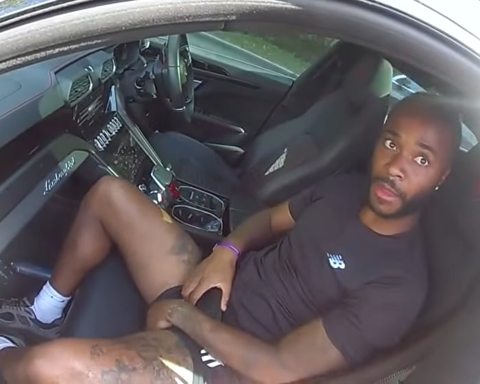 Bodycam footage shows Raheem Sterling's arrest for dangerous driving – video