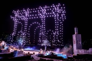 Rabat, Morocco Drones form an image in the sky to mark the end of the African Capital of Culture programme in the Moroccan capital