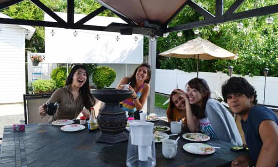 Homestayin guests with New York host Brenda