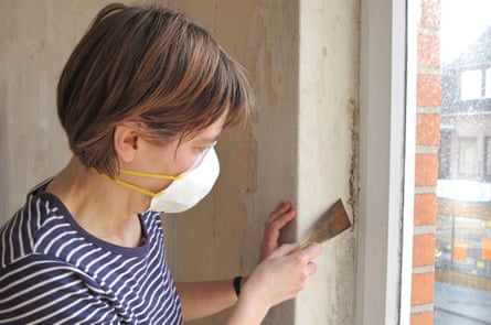 When cleaning affected walls, open windows and avoid inhaling mould-removal products.