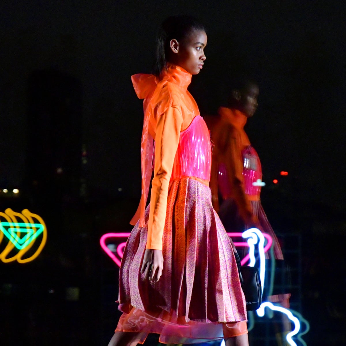 prada neon dress Prada Neon Fringe Dress In Green