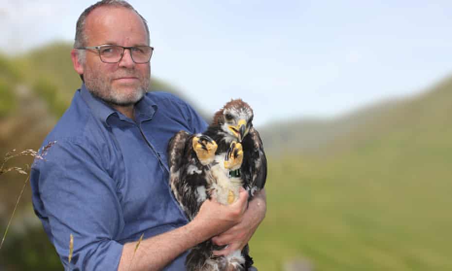 Andy Wightman MSP with Adam, the golden eagle he tagged last year.