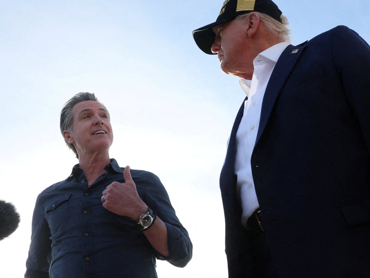 California governor meets with Trump at White House to seek wildfire aid | US news | The Guardian