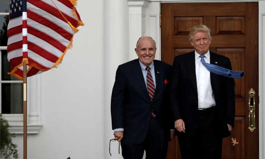 Trump with Giuliani in 2016, just after Trump won the election.