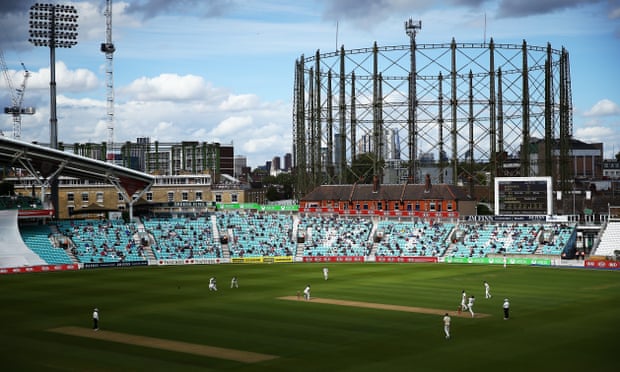 Just 1000 spectator seats were available for the Surrey v Middlesex friendly match at the Oval.