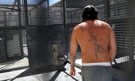 An inmate at San Quentin in California. The strike was symbolically timed to mark the death of a Black Panther held at the prison. 