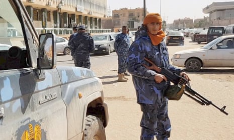 Forces loyal to Libyan strongman Khalifa Haftar on patrol
