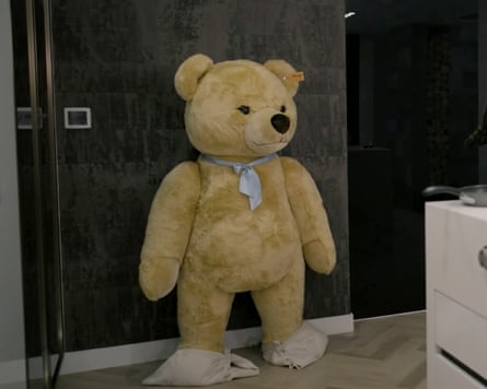 A large upright teddy bear