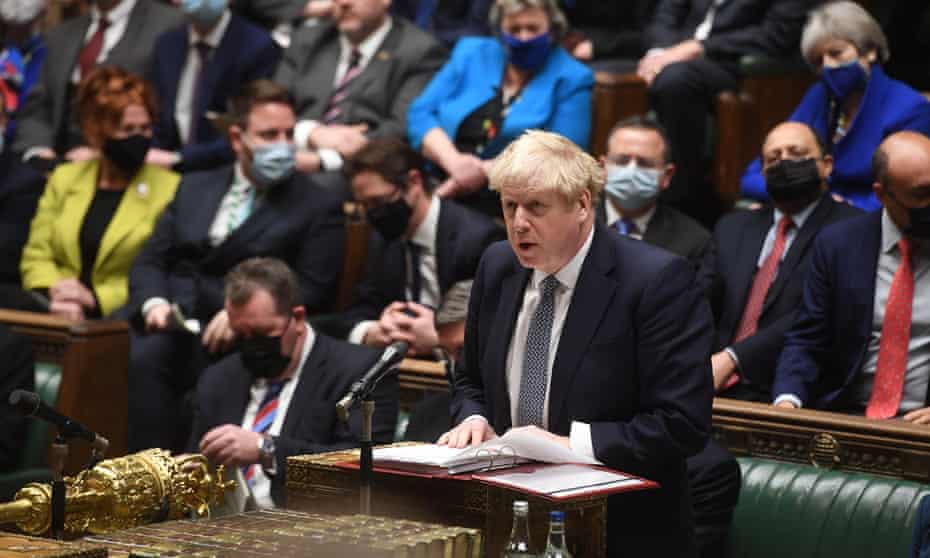Boris Johnson during Wednesday’s PMQs in the House of Commons