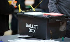 A ballot box sitting on a table