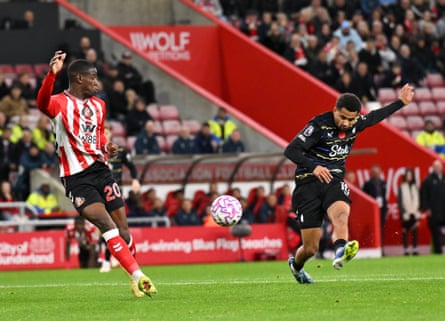 Iliman Ndiaye (right) fires in the opener after 15 minutes