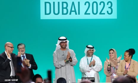Cop28 president Sultan Ahmed Al Jaber at a plenary session in Dubai in December.