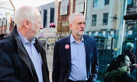 The shadow transport secretary, Andy McDonald (left), with Jeremy Corbyn
