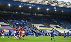 James Maddison of Leicester City takes a free kick.