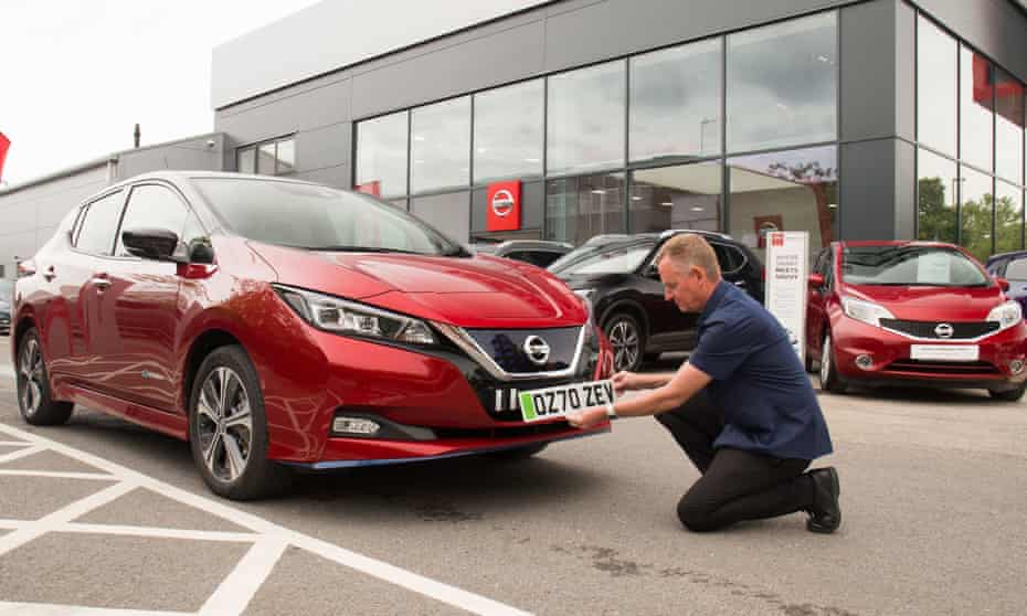 Though sales of petrol and diesel cars slumped, sales of battery electric cars such as the Nissan Leaf grew to about 6.6% of the UK market. 