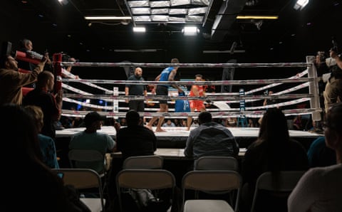 PFC fighters Oscar ‘Abel’ Rodriguez and Danilo Gurgel during their fight in Miami Lakes, Florida, on 29 January.