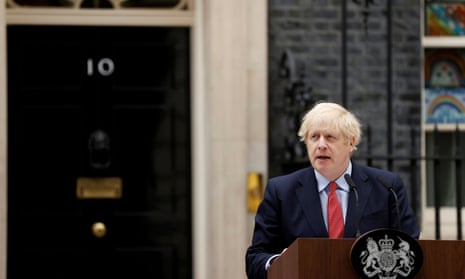 Boris Johnson outside No 10