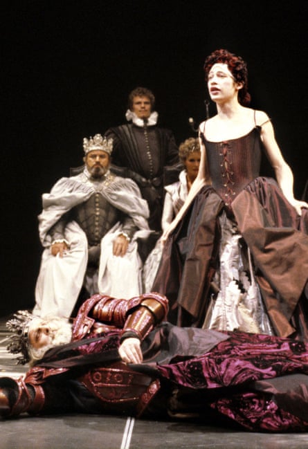 Blessed (Claudius) and Dexter Fletcher (Player Queen) in Hamlet in 1984.