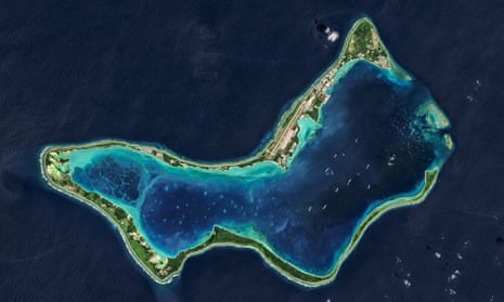 Diego Garcia, a British Indian Ocean Territory and the largest of the islands in the Chagos Archipelago.