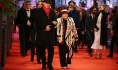 “Varda By Agnes” Premiere - 69th Berlinale International Film Festival<br>BERLIN, GERMANY - FEBRUARY 13: (L-R) Festival director Dieter Kosslick and director Agnes Varda arrive for the “Varda By Agnes” (Varda Par Agnes) premiere during the 69th Berlinale International Film Festival Berlin at Berlinale Palace on February 13, 2019 in Berlin, Germany. (Photo by Thomas Niedermueller/Getty Images)