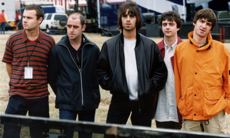 Oasis pictured at the Knebworth concert site.