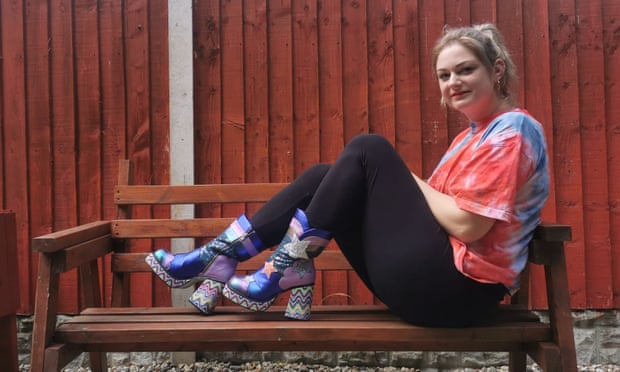 Katja in her new glittery boots.