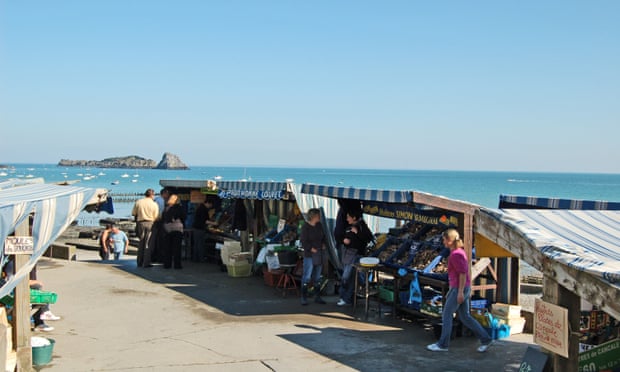 A seaside market