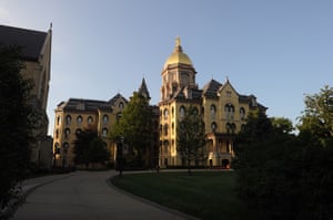 The main Building on the campus of Notre Dame University in South Bend, Indiana.