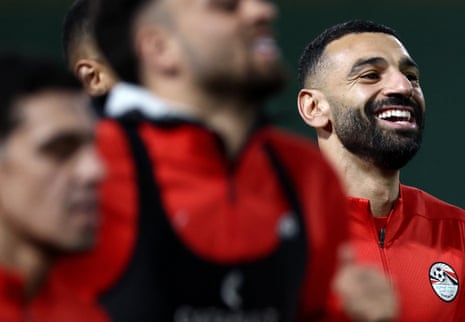 Mohamed Salah attends a training session in Taghzout, Morocco