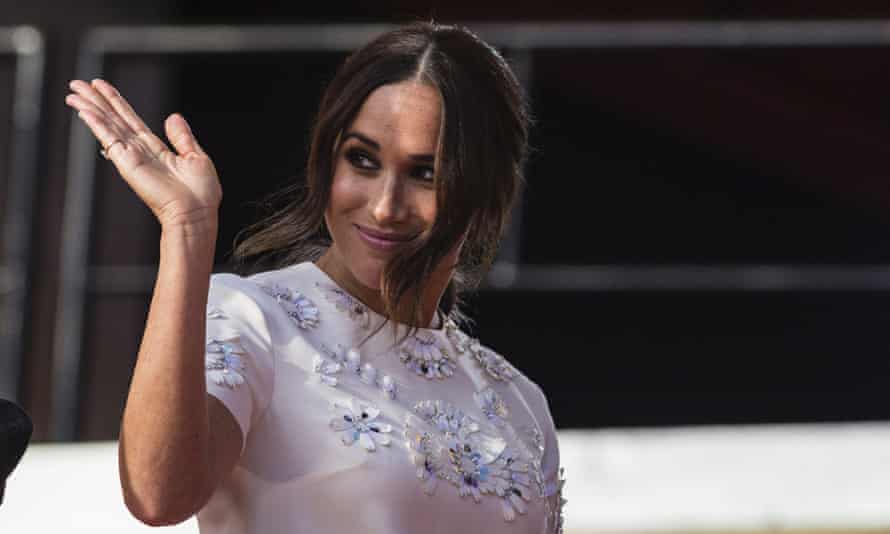 FILE - Meghan Markle, Duchess of Sussex, salutes during the Global Citizen festival, on Sept. 25, 2021 in New York. The Duchess of Sussex on Thursday, Dec. 2, 2021, won the latest stage in her long-running privacy lawsuit against a newspaper publisher over its publication of parts of a letter she wrote to her estranged father. The Court of Appeal in London upheld a High Court ruling in February that publication of the letter that Meghan Markle wrote to her father Thomas Markle after she married Prince Harry in 2018 was unlawful and breached her privacy. (AP Photo/Stefan Jeremiah, File)