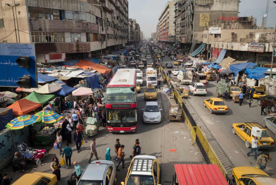 One of downtown Baghdad’s interminable and inevitable traffic jams.