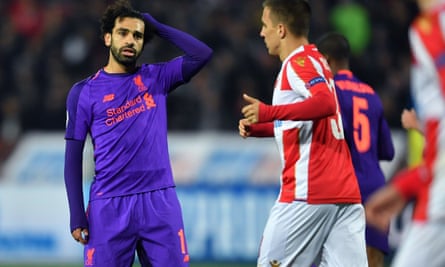 Mohamed Salah was one of several Liverpool players to miss chances