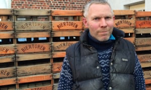 Koen Tierens at a brewery in Kampenhout, the collection point for his vegetables.