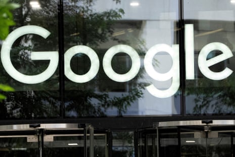 The Google logo is seen outside the company's offices in London, Britain.