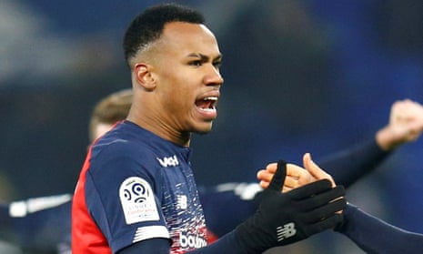 Gabriel Magalhães, pictured after Lille’s game against Lyon in December 2019, has signed a five-year contract with Arsenal.