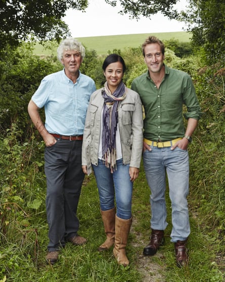Best foot forward: Liz Bonnin with Paul Heiney (left) and Ben Fogle, the Countrywise team.