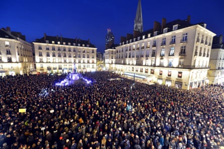 Nantes vigil for Charlie Hebdo staff