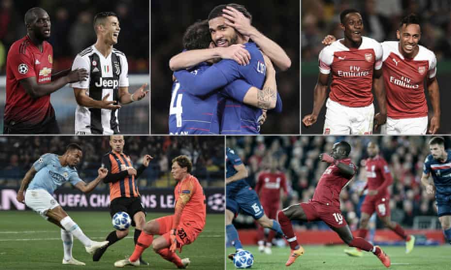 Clockwise from top left: Manchester United, Chelsea, Arsenal, Liverpool and Manchester City were among a group of 16 teams named as possible ‘founding member’s of a new European Super League.