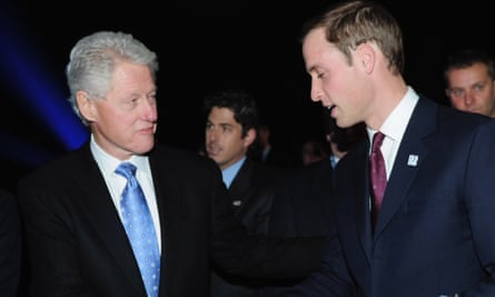 Former US president Bill Clinton and Prince William in Zurich in December 2010 for the announcement of the World Cup bid winners.