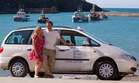 Louise Houston, who runs the Port Isaac Shuttle Service, with driver Marc Meacher.