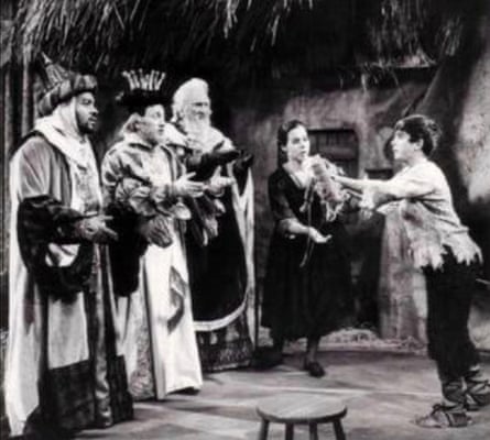 In Amahl and the Night Visitors, the Three Kings watch Amahl's mother hand him a bundle