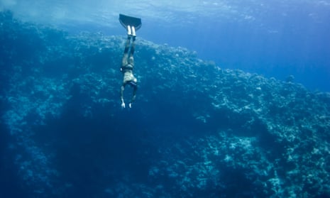 A freediver at the Blue Hole, a 120-metre-deep sinkhole near Dahab which has claimed many lives.