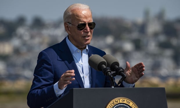 Joe Biden speaks in Somerset, Massachusetts, on 20 July.
