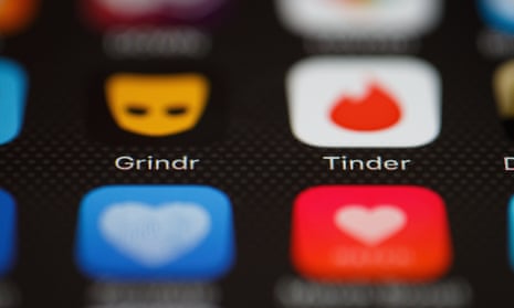 The Grindr app logo as seen on a smartphone screen
