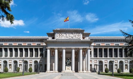Exterior view of the Prado Museum in Madrid, Spain.