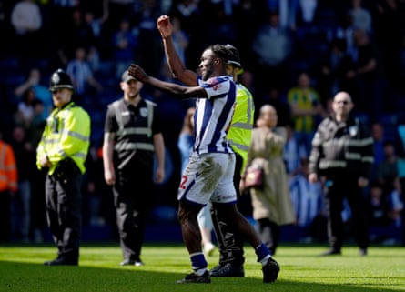 West Brom’s Daryl Dike at the final whistle after the draw against Ipswich