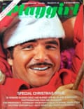 A Playgirl cover featuring Burt Reynolds in a Santa outfit