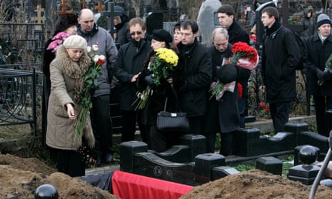 Mourners at the funeral of anti-corruption lawyer Sergei Magnitsky, Moscow, 2009.